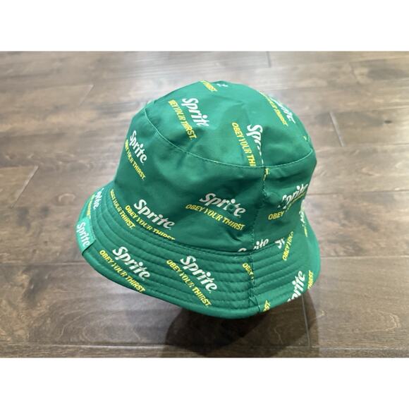 Sprite Unisex Green White All Over Print Bucket Hat Cap One Size Fit Most - Picture 3 of 12